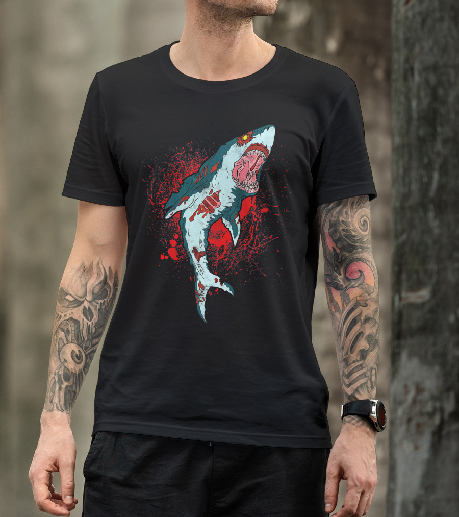Zombie Bloody Shark Horror Apocalypse T-Shirt