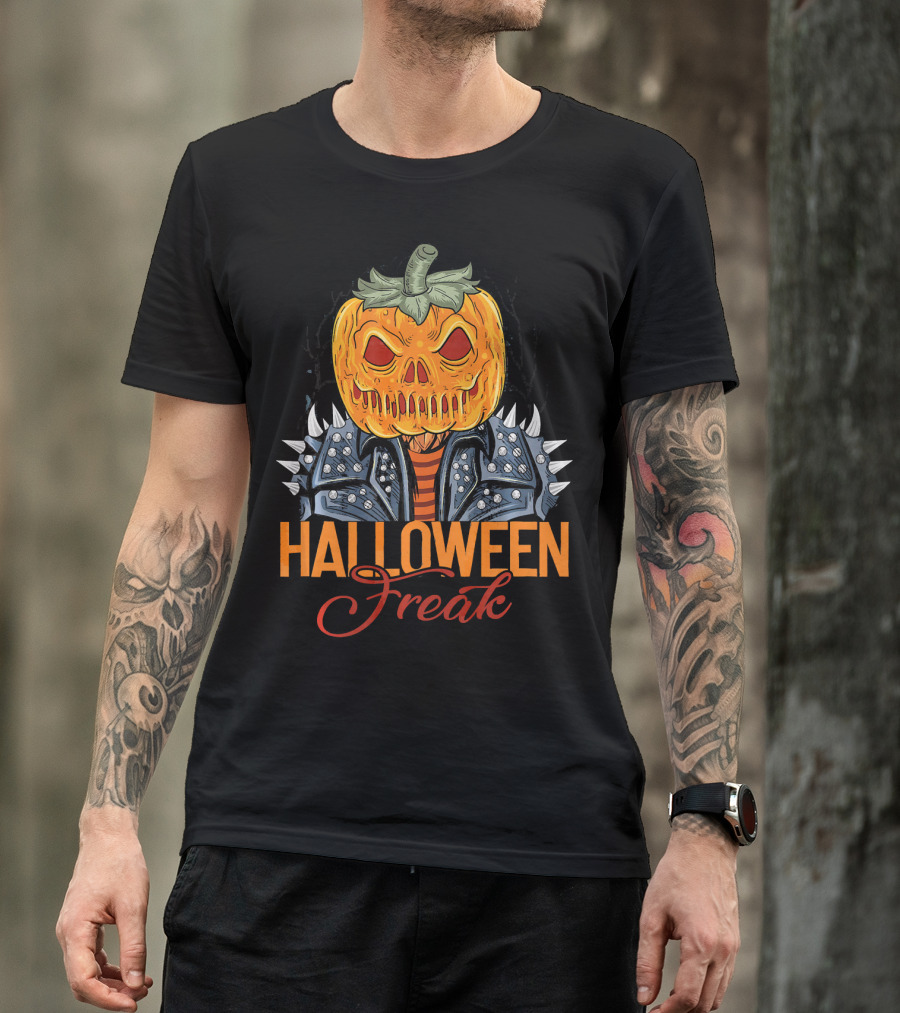Halloween Freak Pumpkin Zombie Spiked Jacket T-Shirt