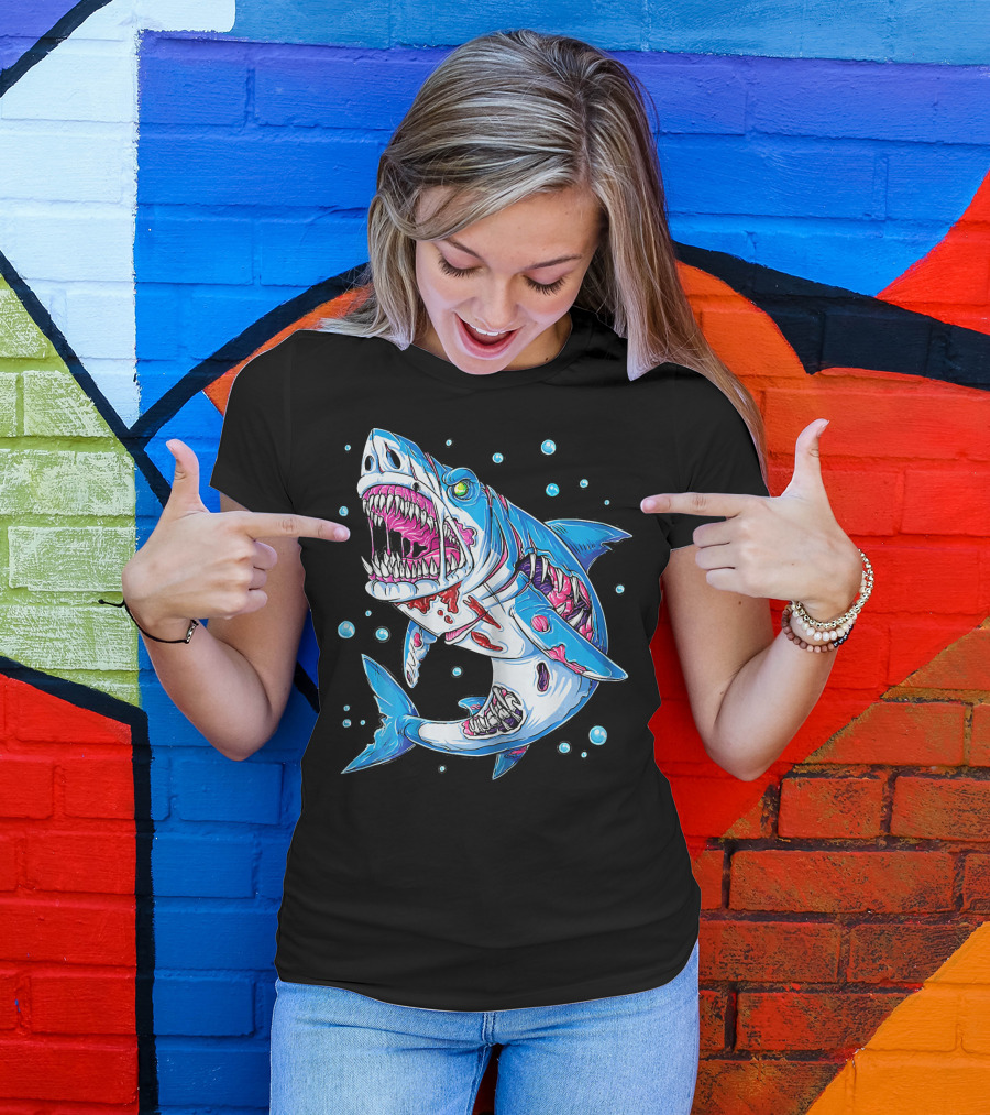 Jawsome Shark Zombie Halloween Zombies Attack T-Shirt