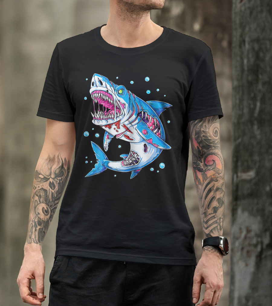 Jawsome Shark Zombie Halloween Zombies Attack T-Shirt