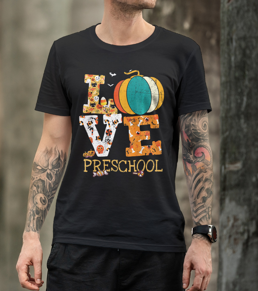 Love Preschool Halloween Pumpkin Candy Fun T-Shirt