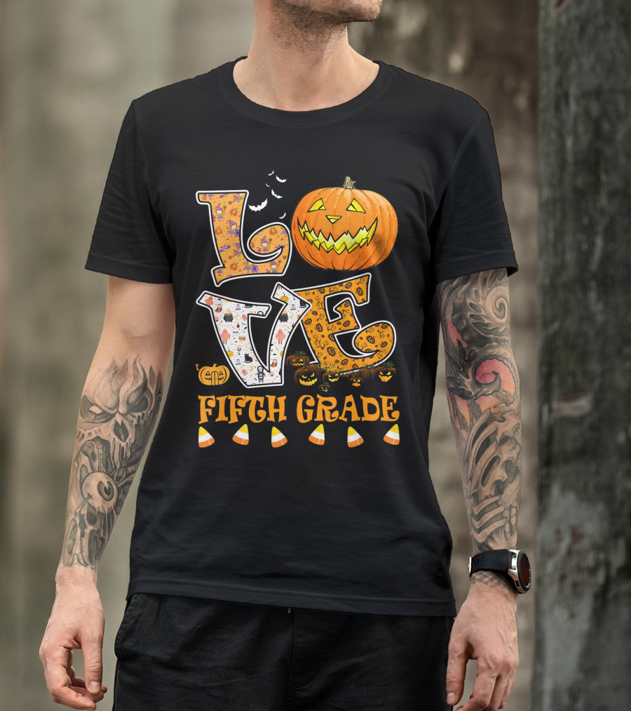 LOVE Halloween Fifth Grade T-Shirt