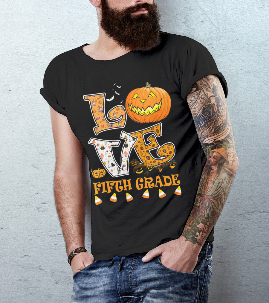 LOVE Halloween Fifth Grade T-Shirt