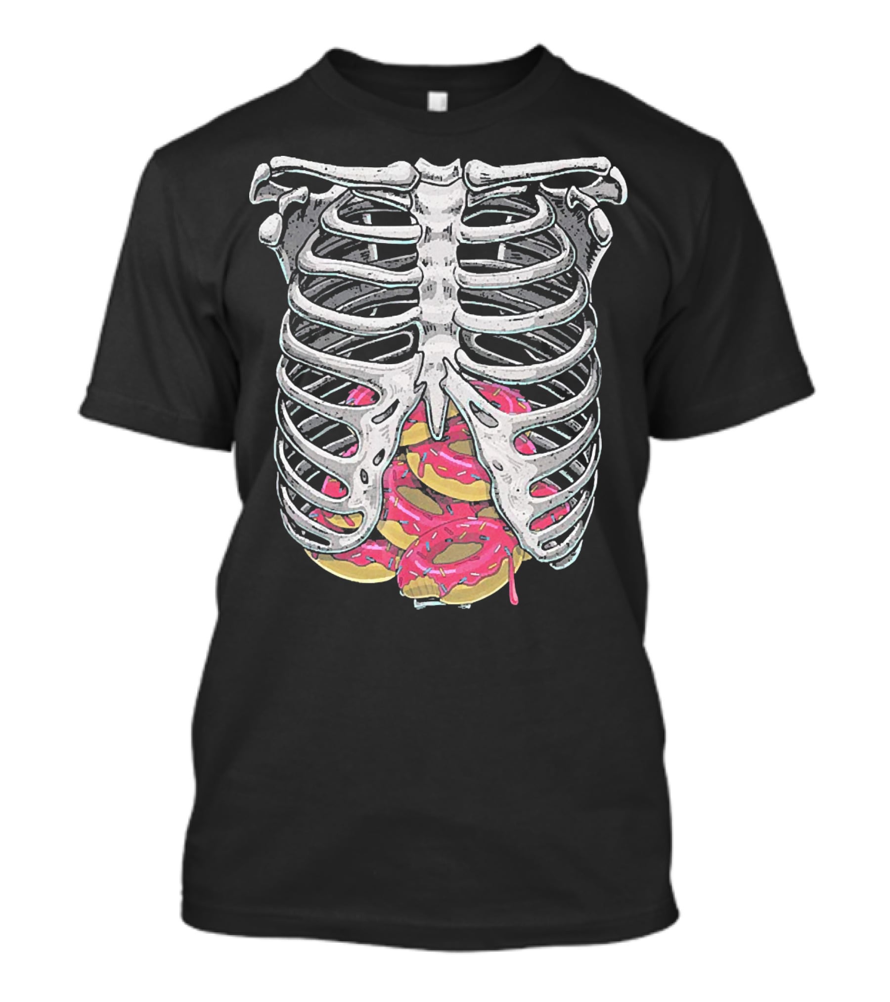 Doughnut Skeleton Rib Cage Halloween Cosplay T-Shirt