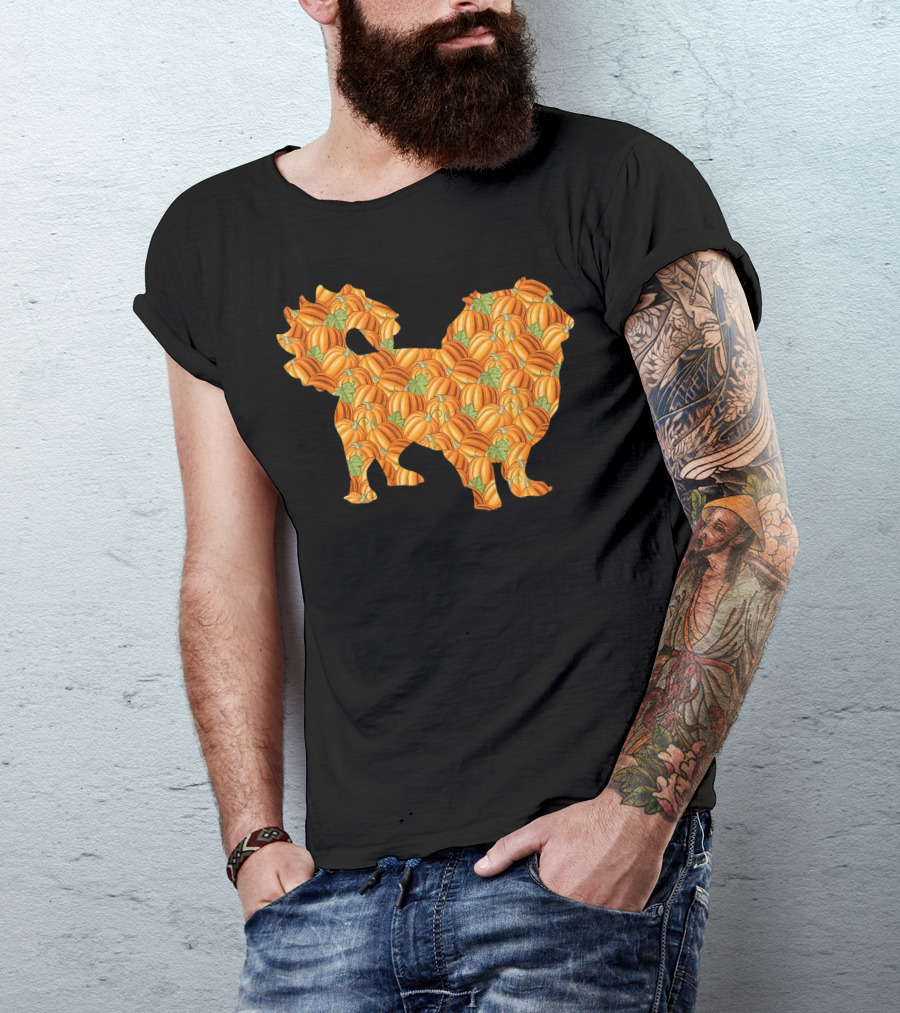 Pekingese With Pumpkin Pattern Easy Halloween Costume Pelchie T-Shirt
