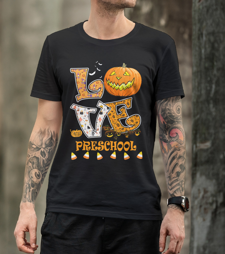 Halloween Pumpkin Love Preschool Candy Corn T-Shirt