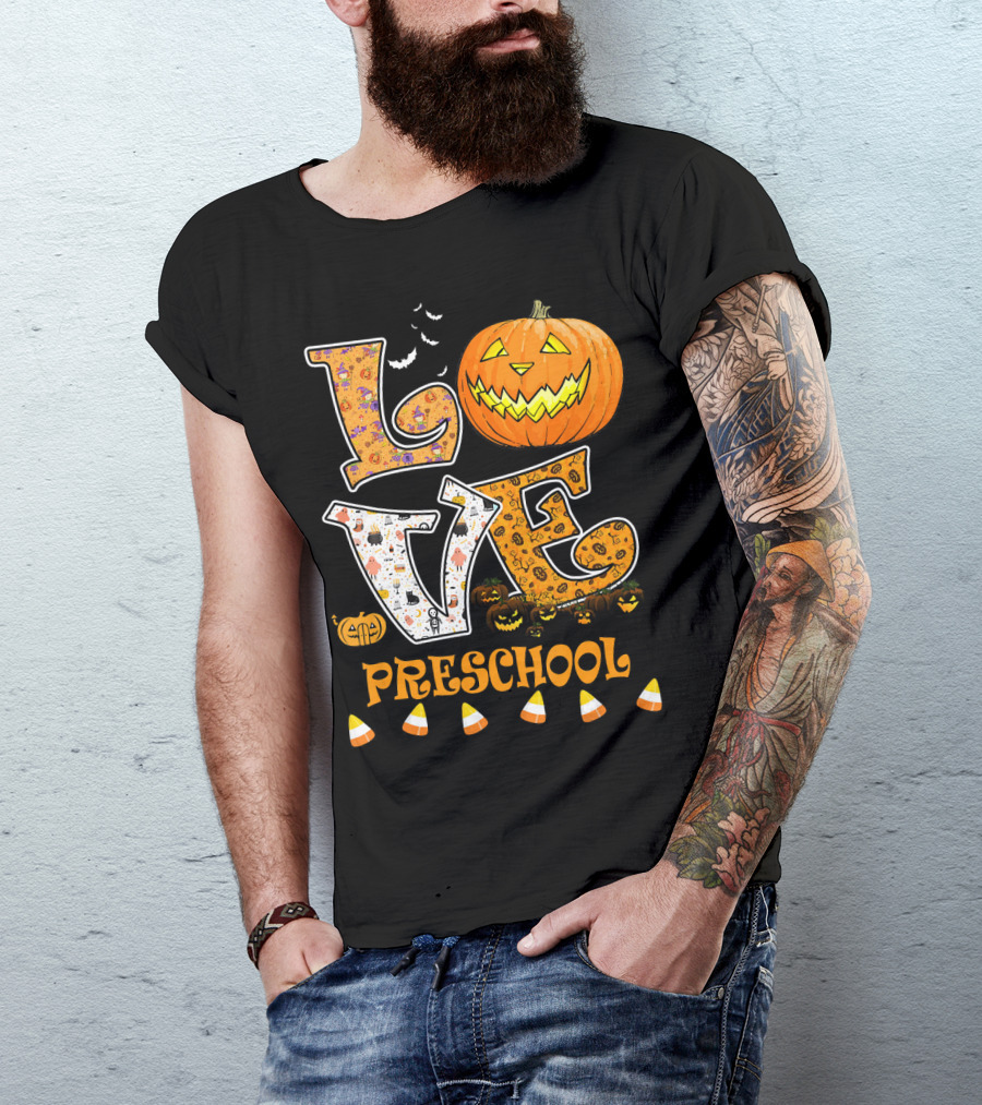 Halloween Pumpkin Love Preschool Candy Corn T-Shirt