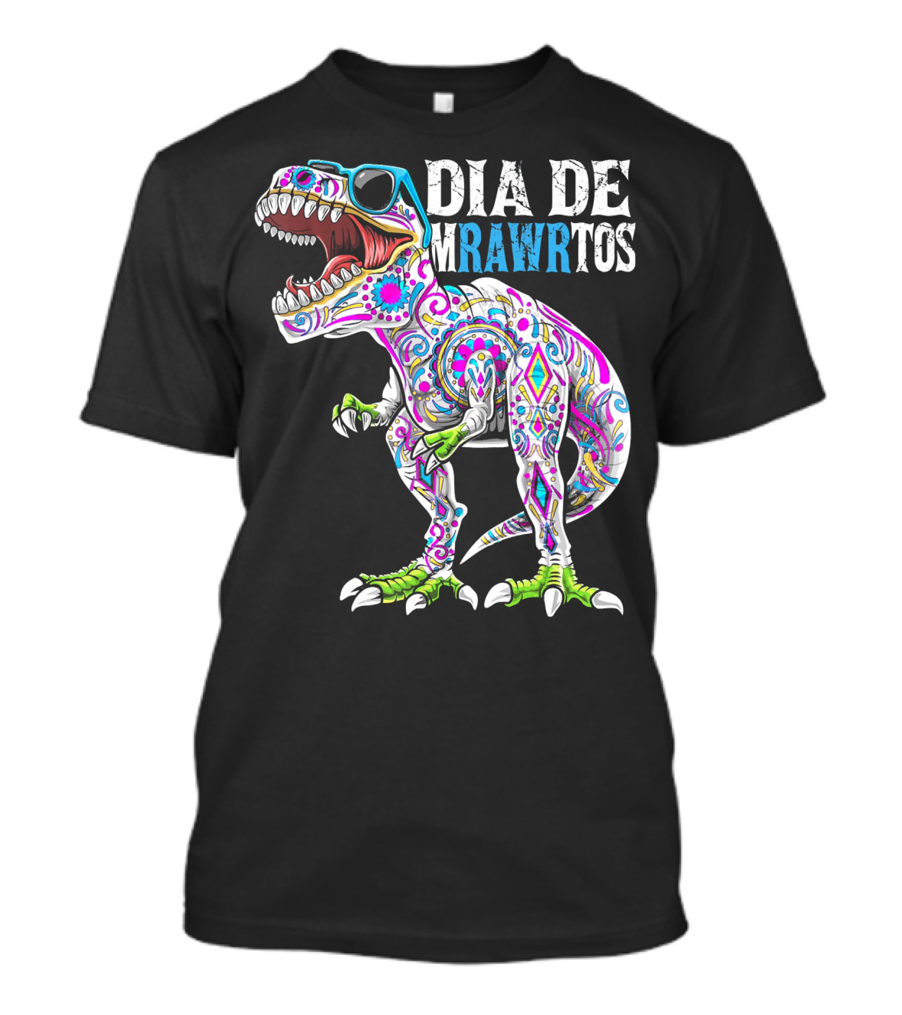 Dia De Mrawrtos Dinosaur Sugarskull T-Shirt
