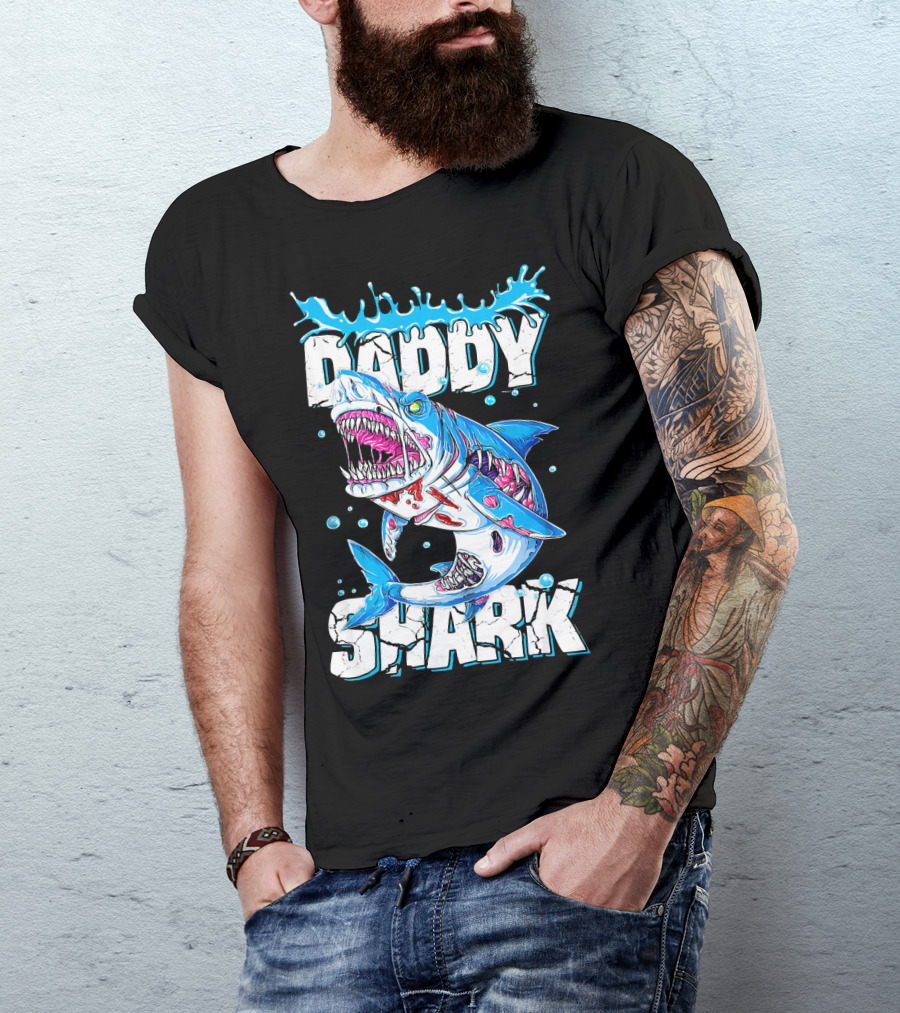 Daddy Shark Zombie Halloween T-Shirt