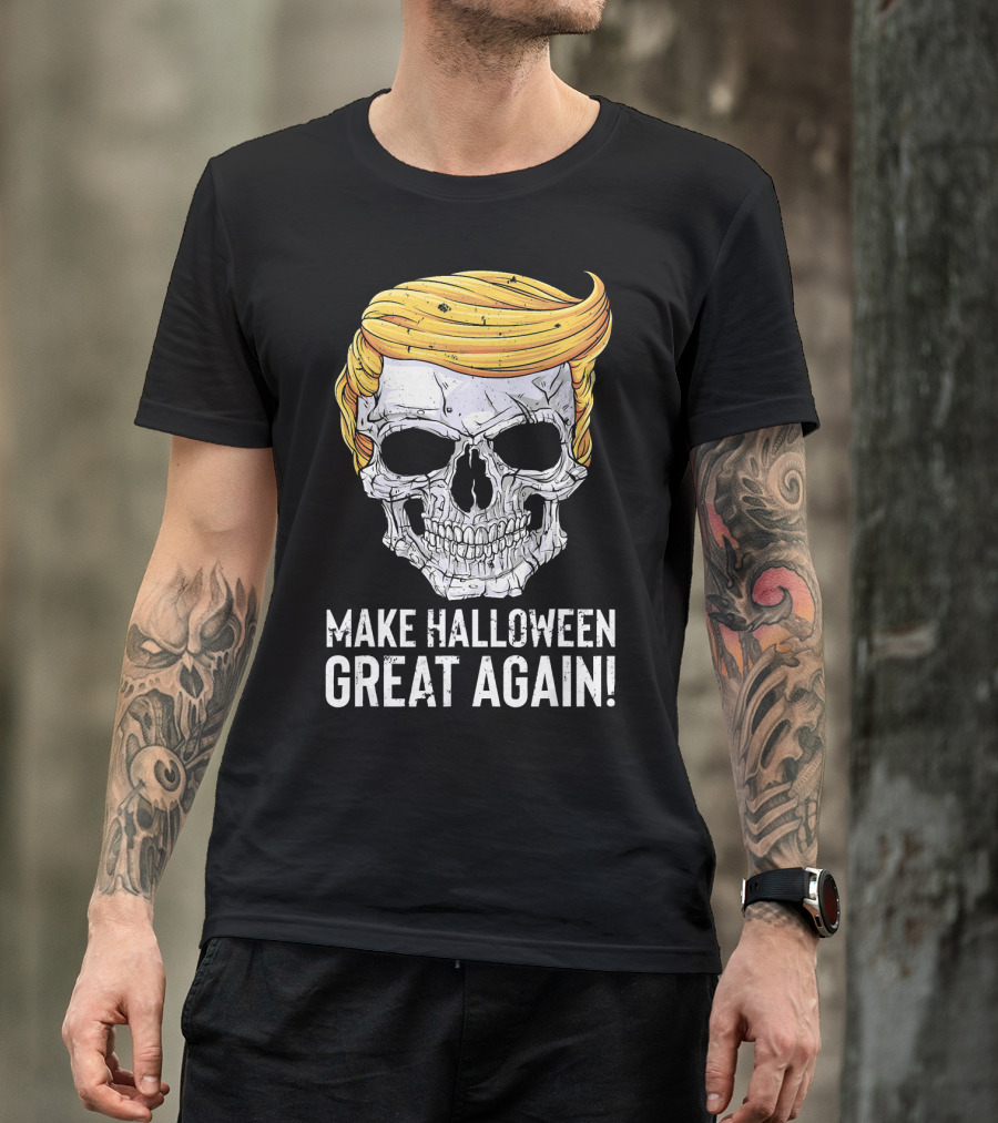 Make Halloween Great Again Skull With Blonde Hair T-Shirt