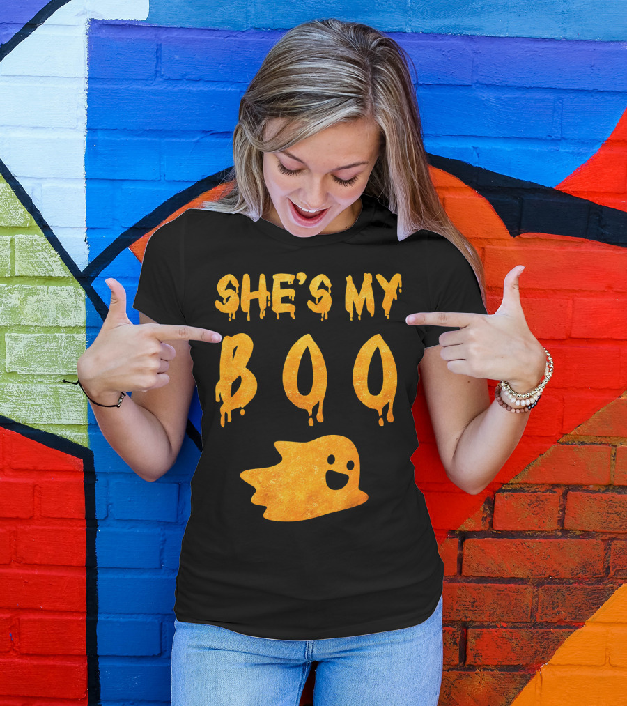 She's My Boo Funny Couples Halloween Costume T-Shirt