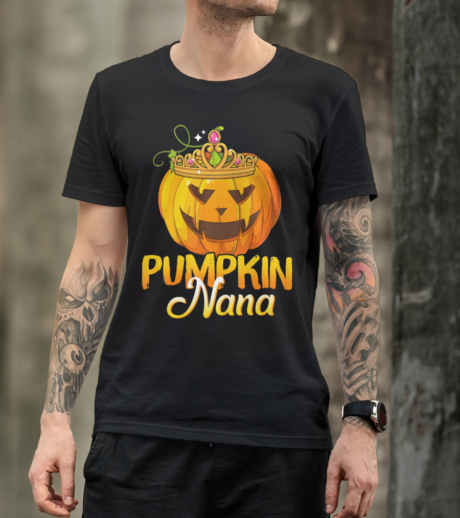 Pumpkin Nana Funny Halloween Cos Crown Jack-o'-Lantern T-Shirt