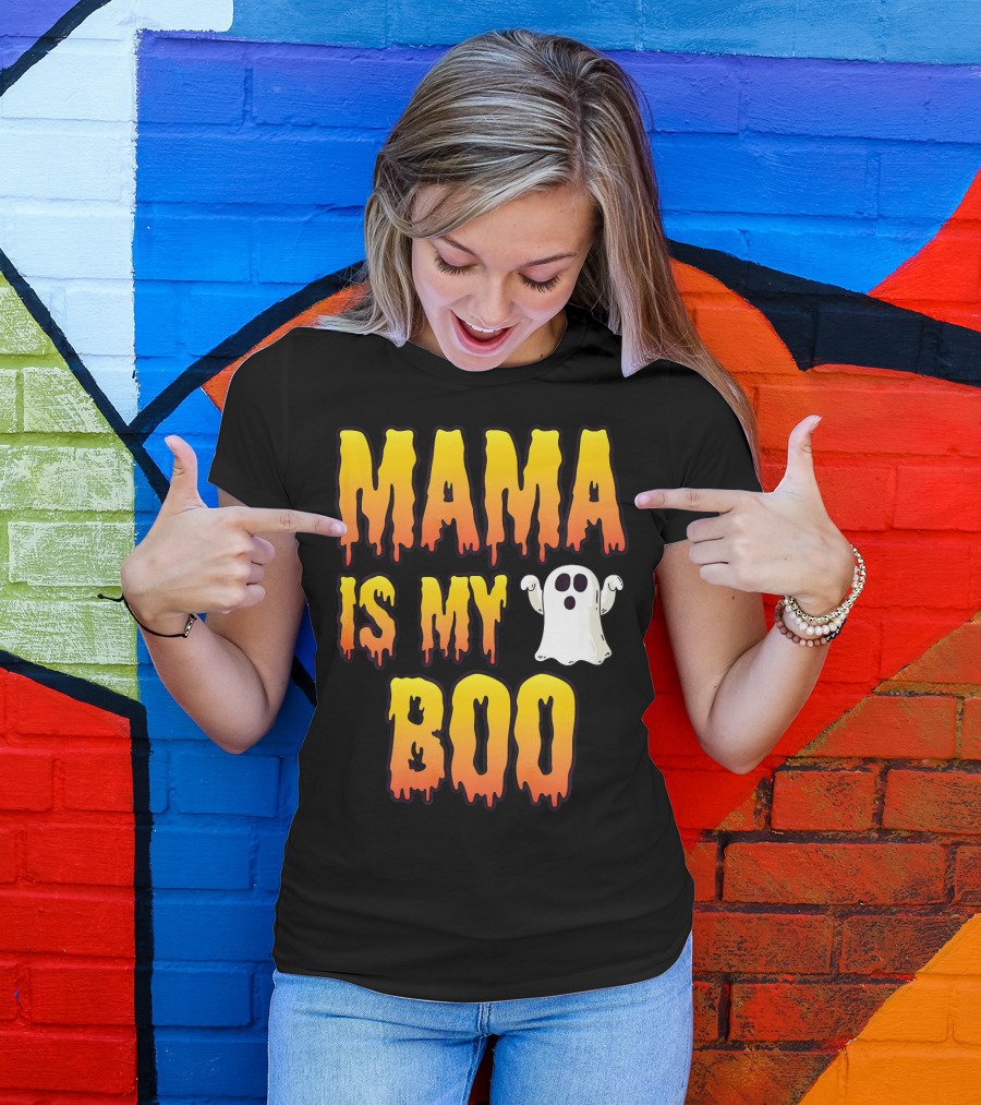 Mama Is My Boo Halloween Ghost Spirit T-Shirt