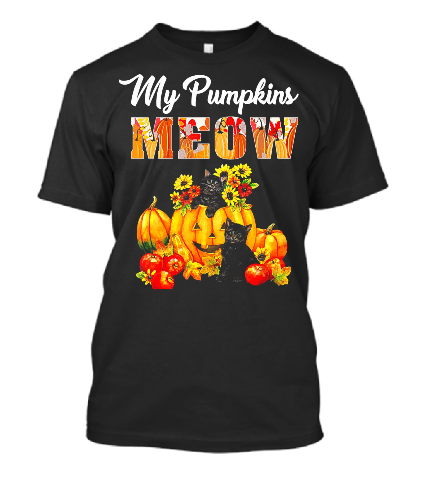 My Pumpkins Meow Cat Halloween Funny Love T-Shirt