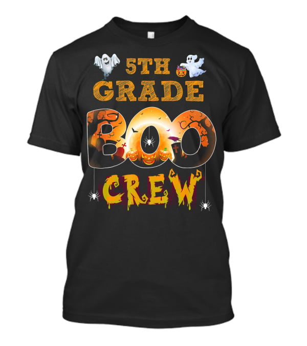 5th Grade Boo Crew Halloween Teacher Ghosts Pumpkins T-Shirt