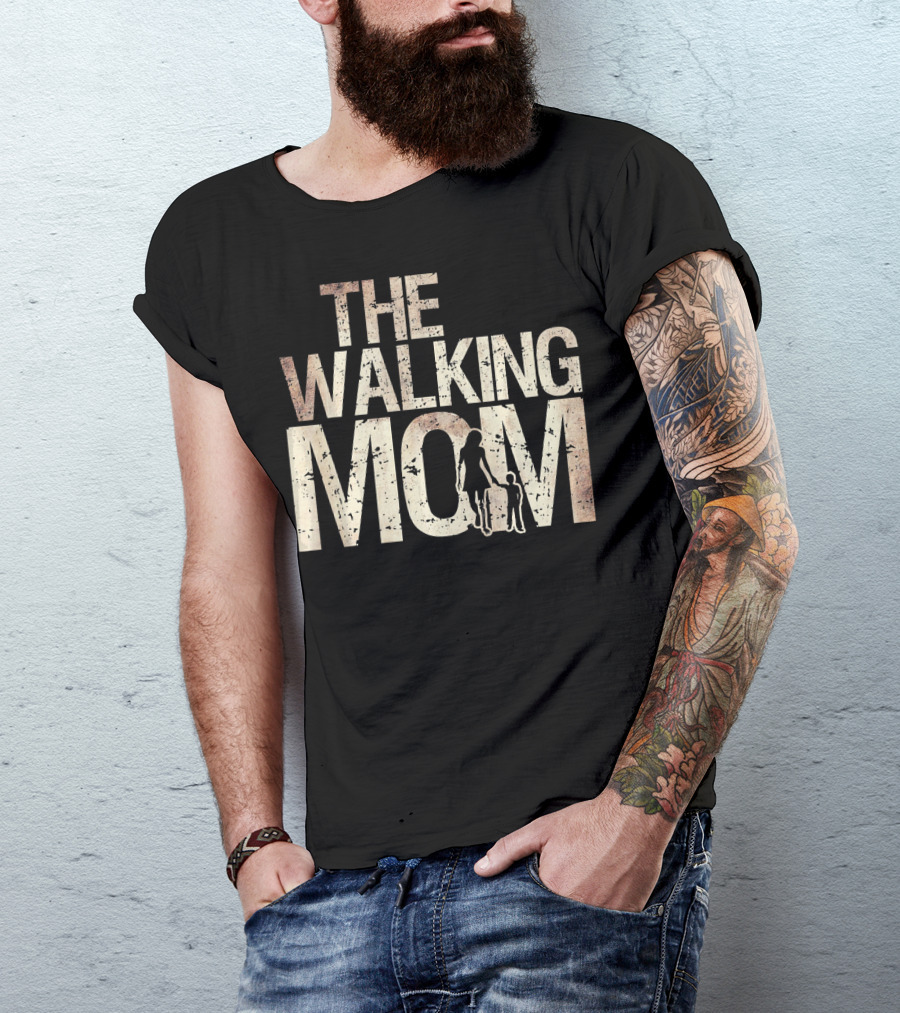 THE WALKING MOM Zombie Woman And Kid Mothers T-Shirt