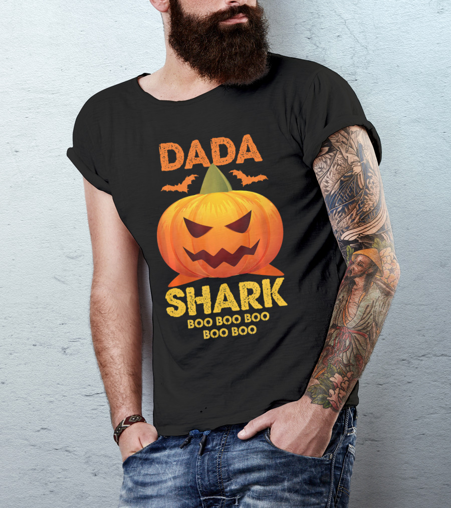 Dada Shark Boo Boo Boo Halloween Pumpkin T-Shirt