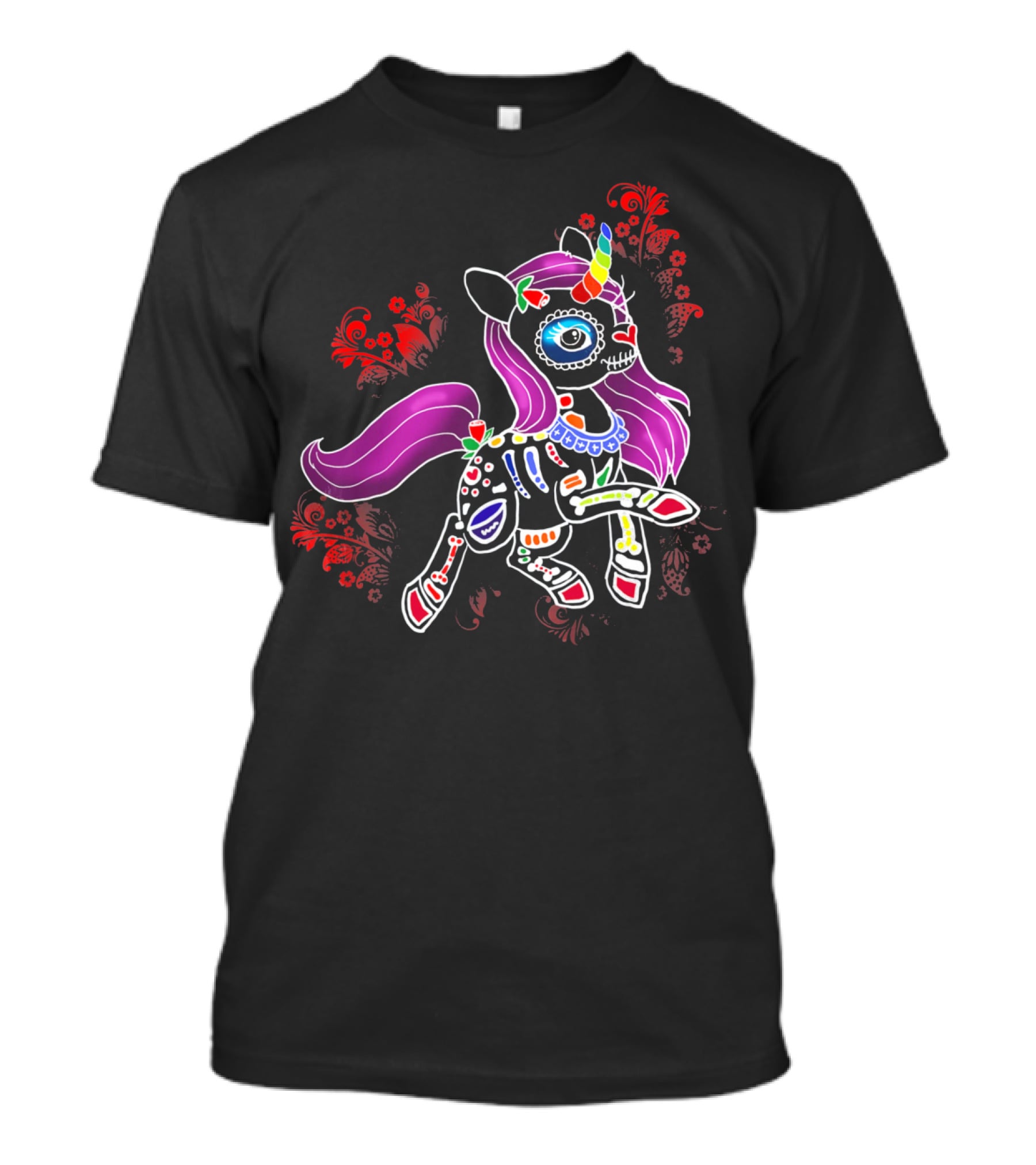Unicorn Skeleton Dia De Los Muertos Unicorn T-Shirt