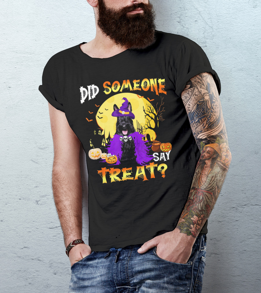 Scottish Terrier Dog Halloween Did Someone Say Treat? T-Shirt