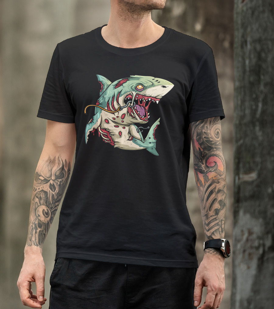 Zombie Shark Halloween Party Monster T-Shirt