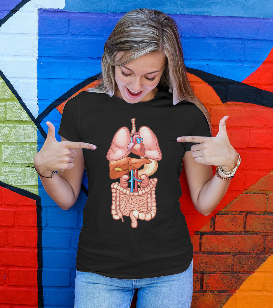 Halloween Anatomy Internal Organ Diagram T-Shirt