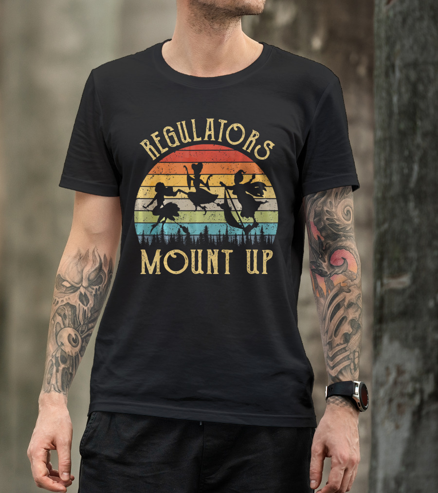 Regulators Mount Up Vintage Halloween Witch T-Shirt