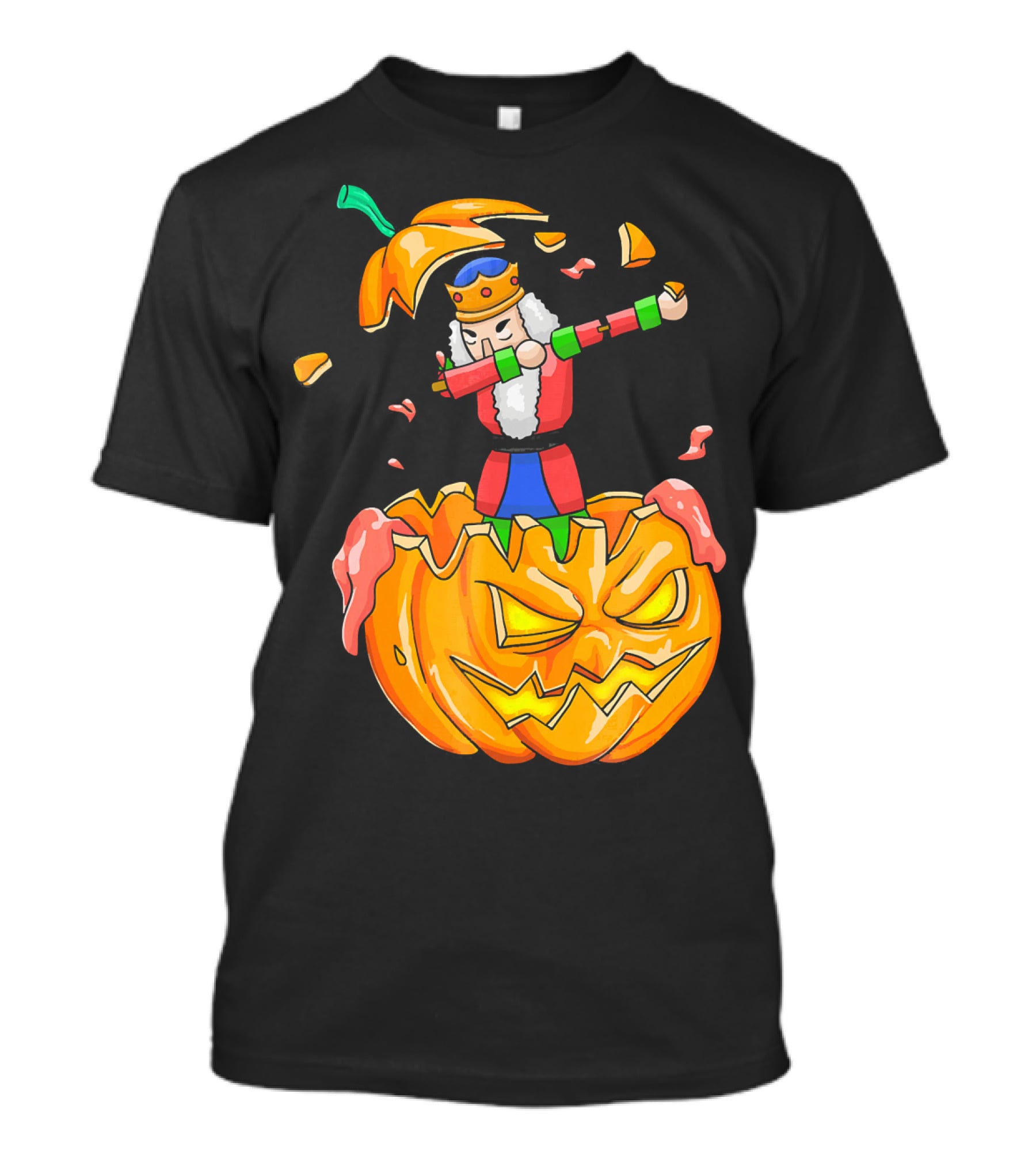Nutcracker Dabbing On Giant Halloween Pumpkin Fun T-Shirt