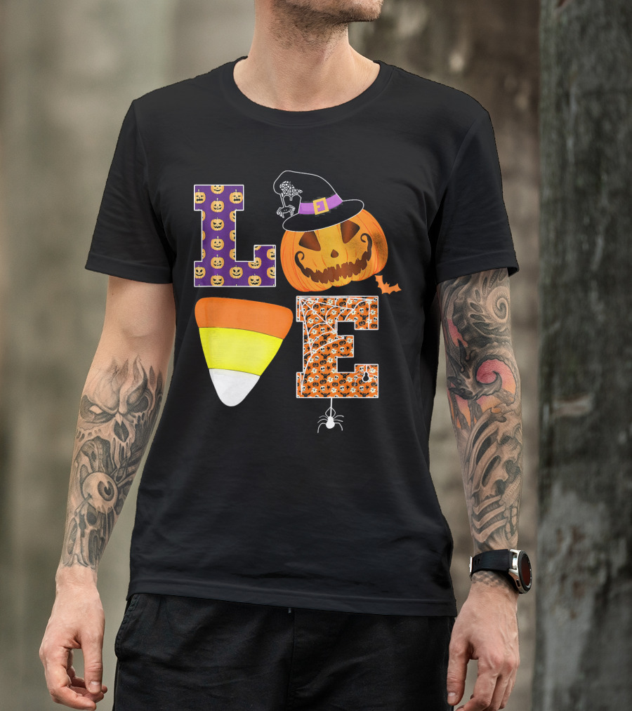 Halloween Pumpkin Candy Corn Love T-Shirt