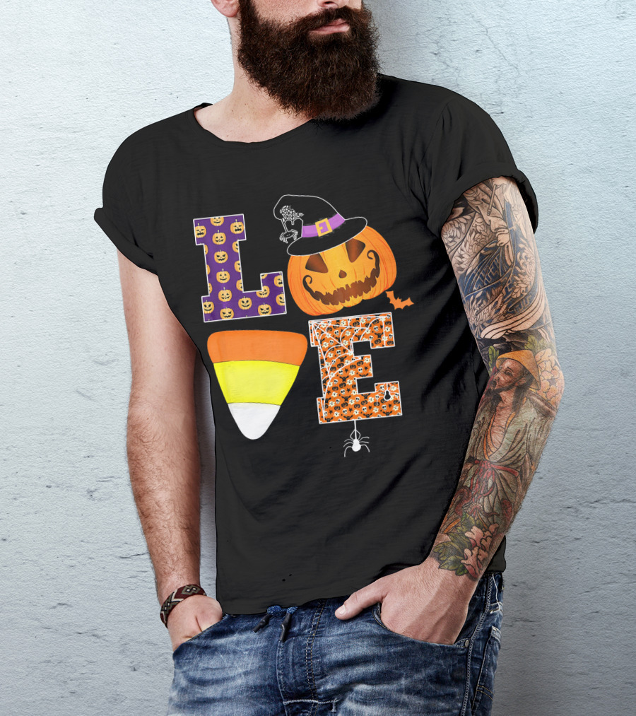 Halloween Pumpkin Candy Corn Love T-Shirt