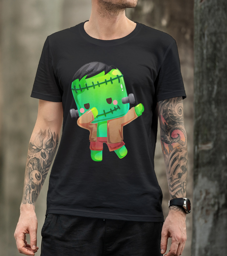 Cute Cartoon Dabbing Frankenstein Monster T-Shirt