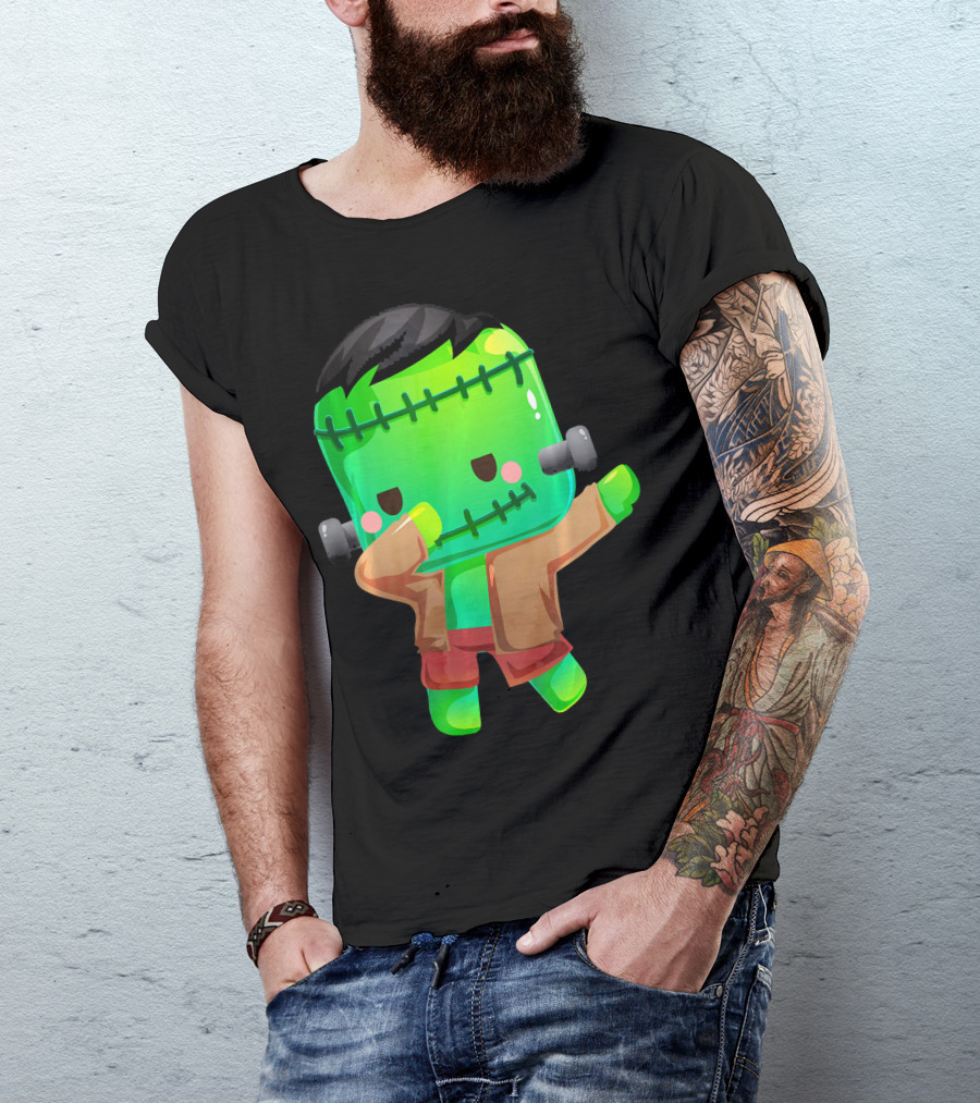 Cute Cartoon Dabbing Frankenstein Monster T-Shirt