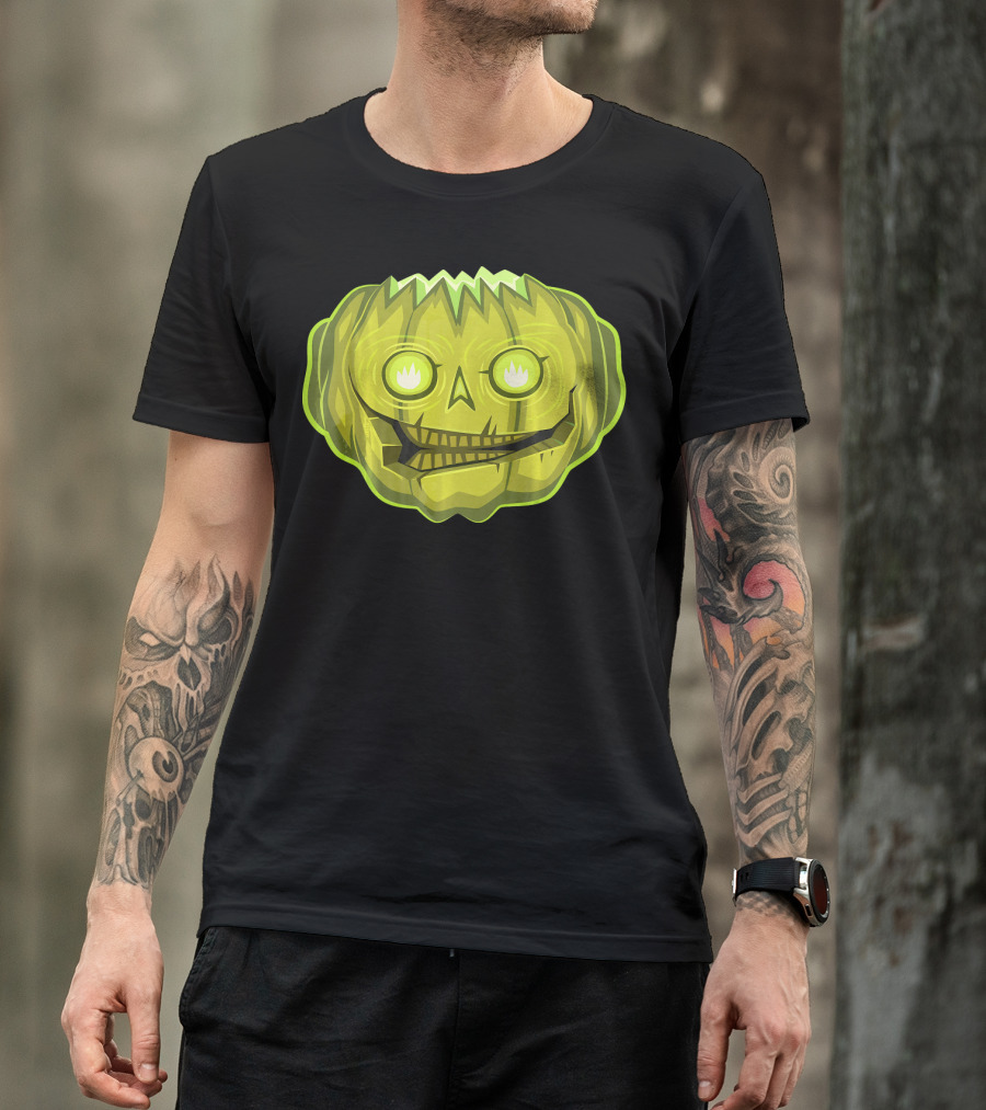 Halloween Zombie Pumpkin Glowing Skull T-Shirt
