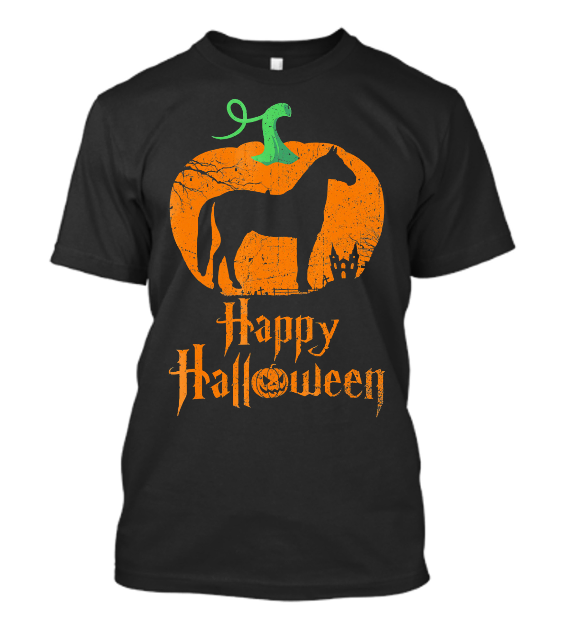 Happy Halloween Horse In Pumpkin T-Shirt