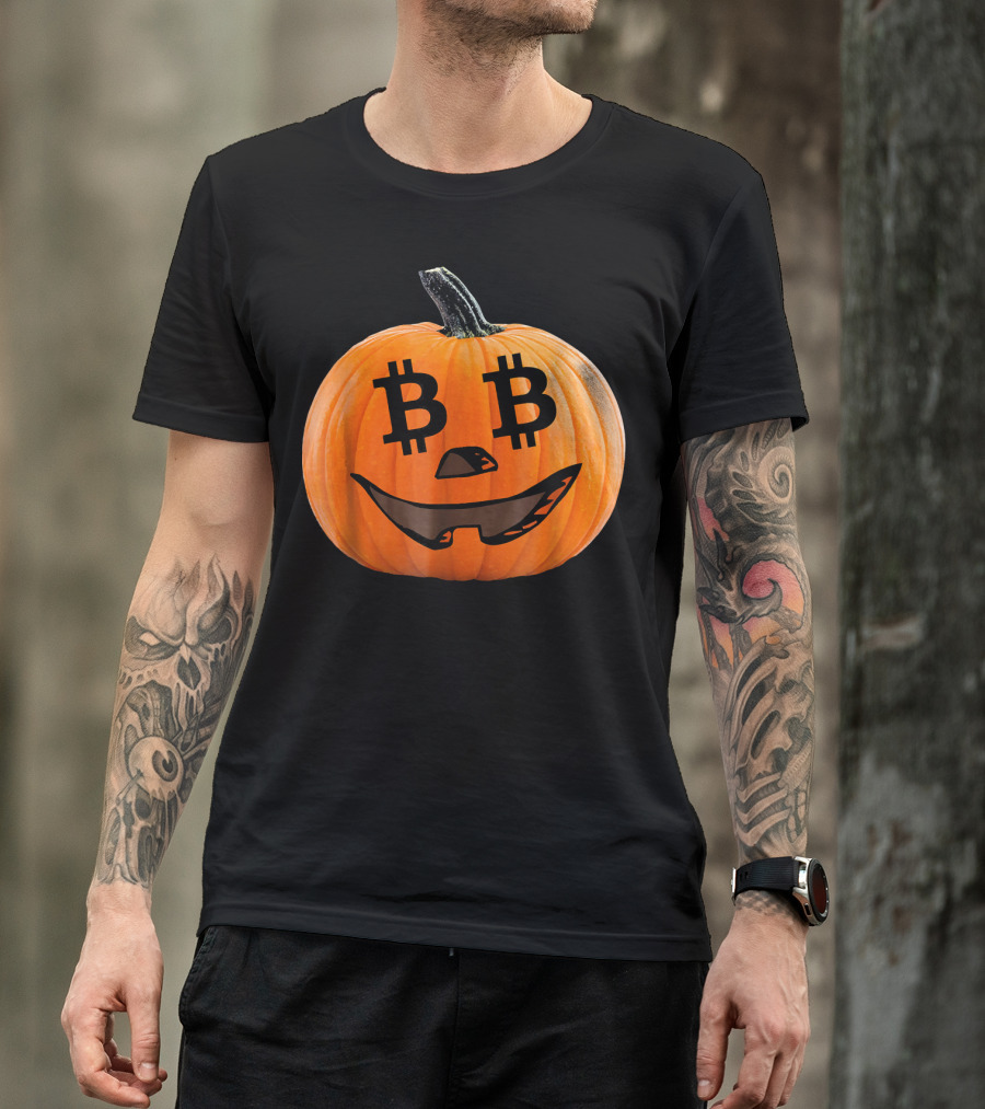 Bitcoin Pumpkin Halloween Costume Crypt T-Shirt