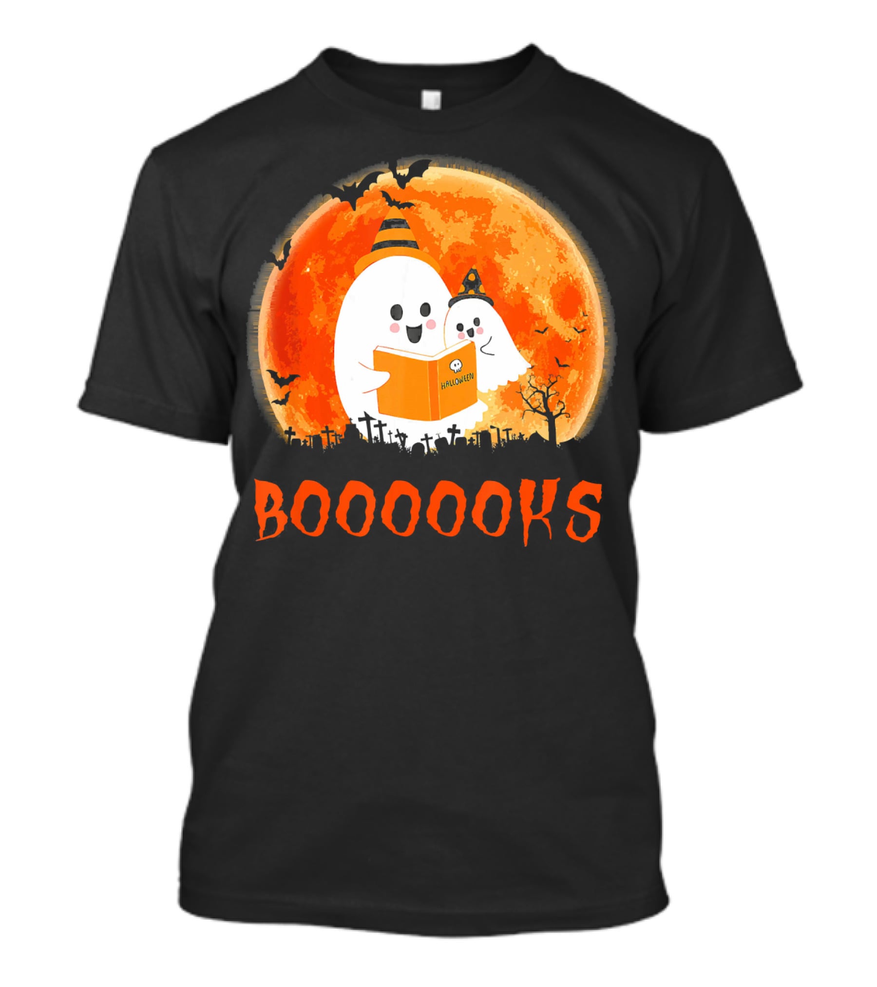 Halloween Ghosts Reading Booooooks With Funny Teacher T-Shirt