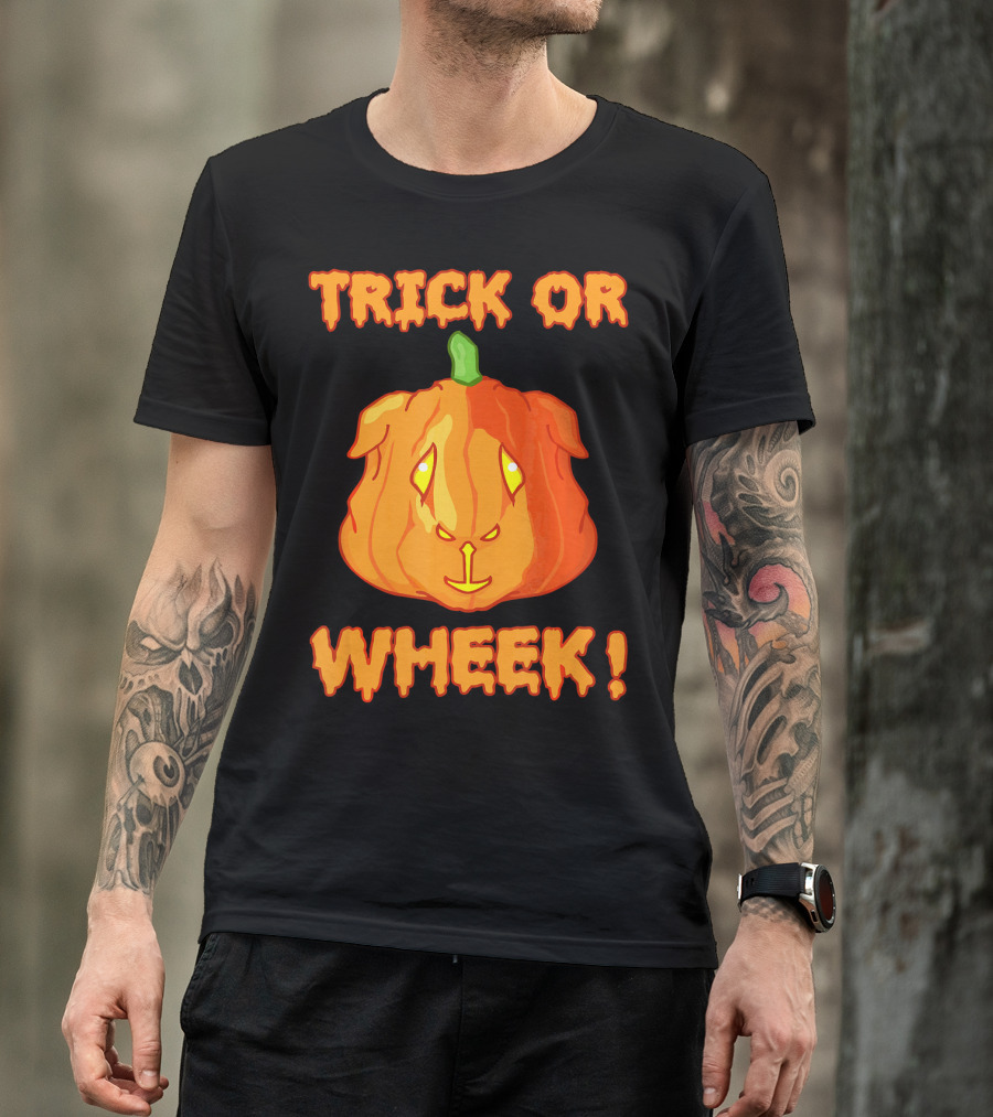 Trick Or Wheek Guinea Pig Jack O Lantern Halloween Fun T-Shirt