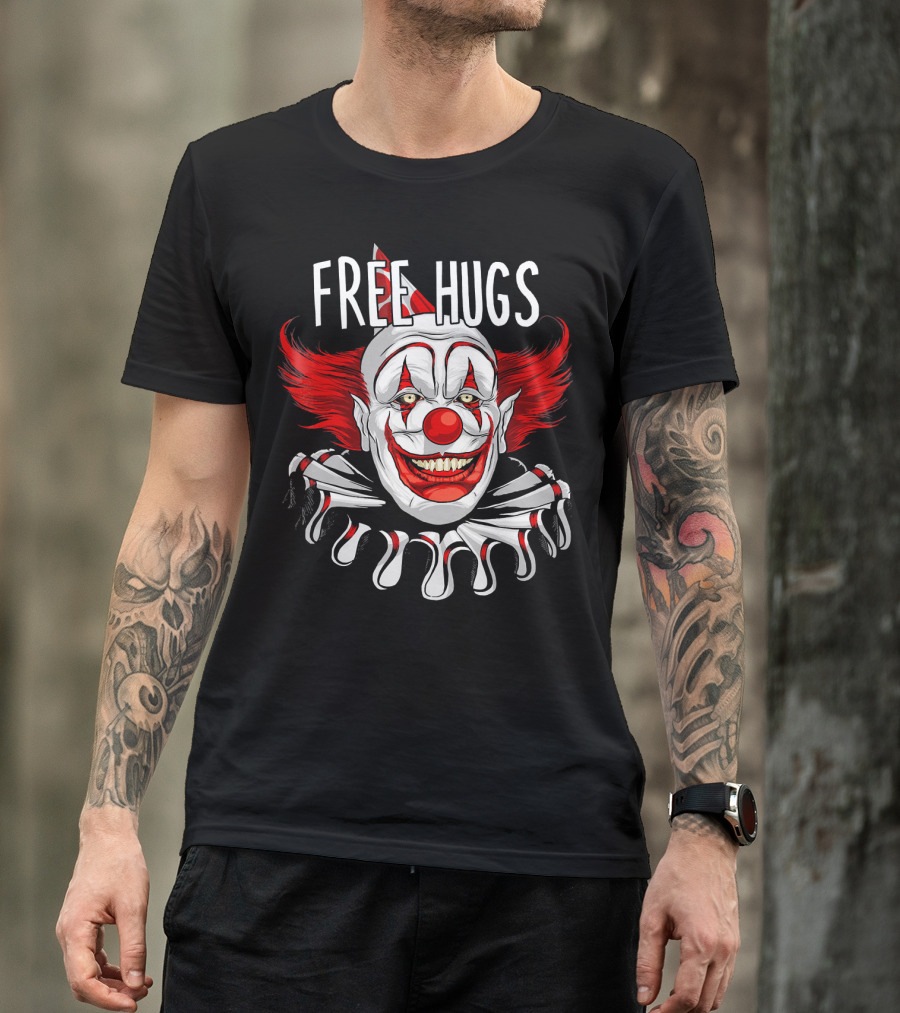 Free Hugs Creepy Scary Clown Halloween T-Shirt