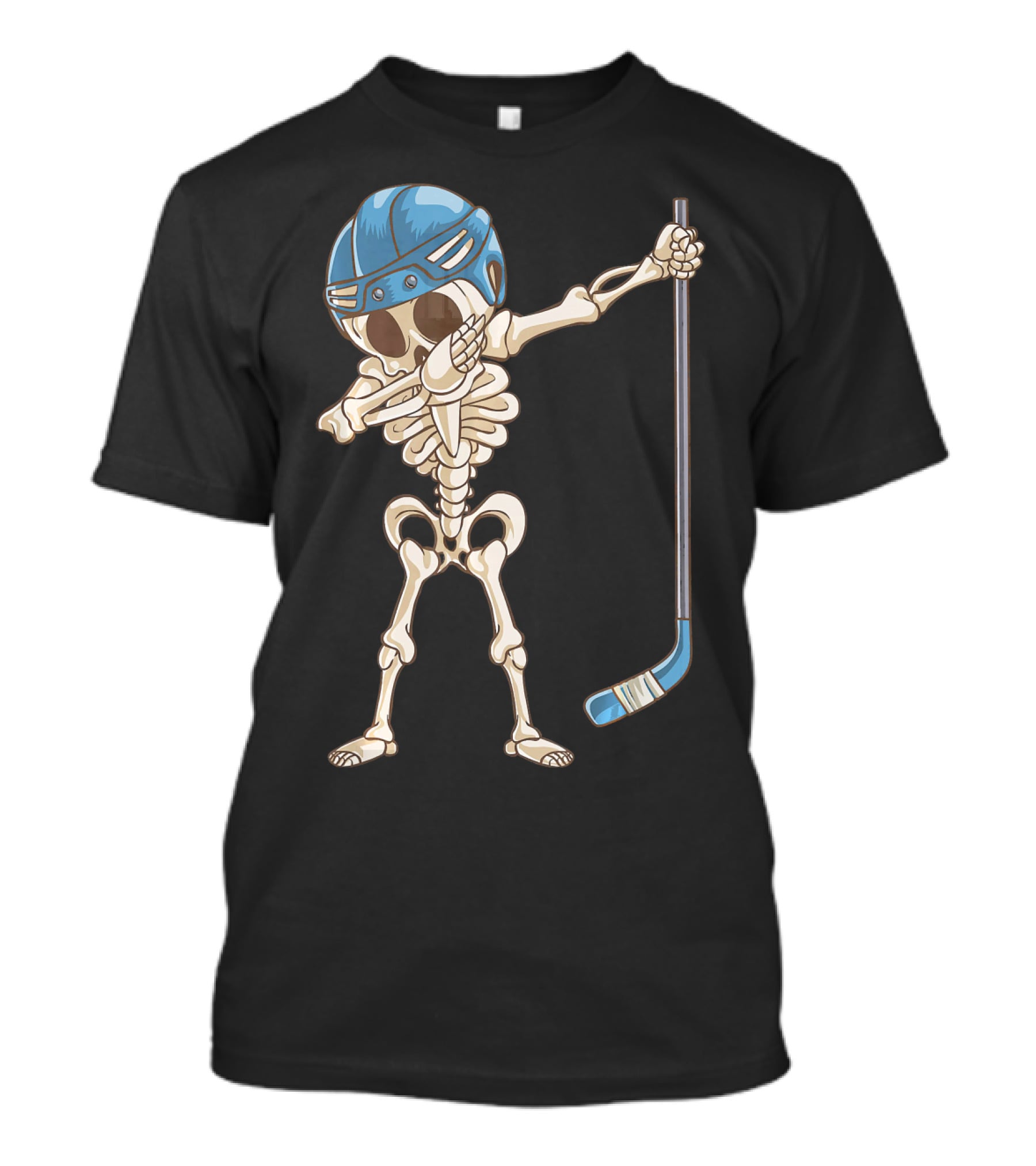 Dabbing Skeleton With Hockey Stick And Helmet T-Shirt