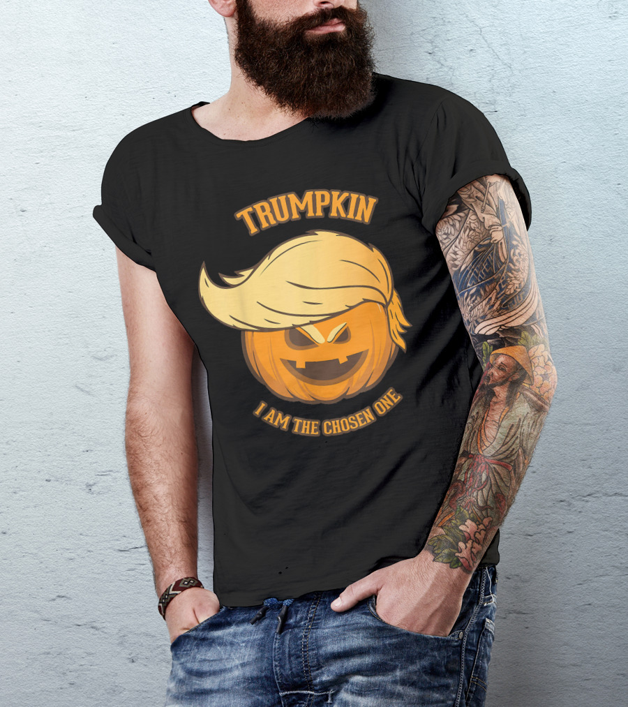 Trumpkin Pumpkin Face Halloween I Am The Chosen One T-Shirt