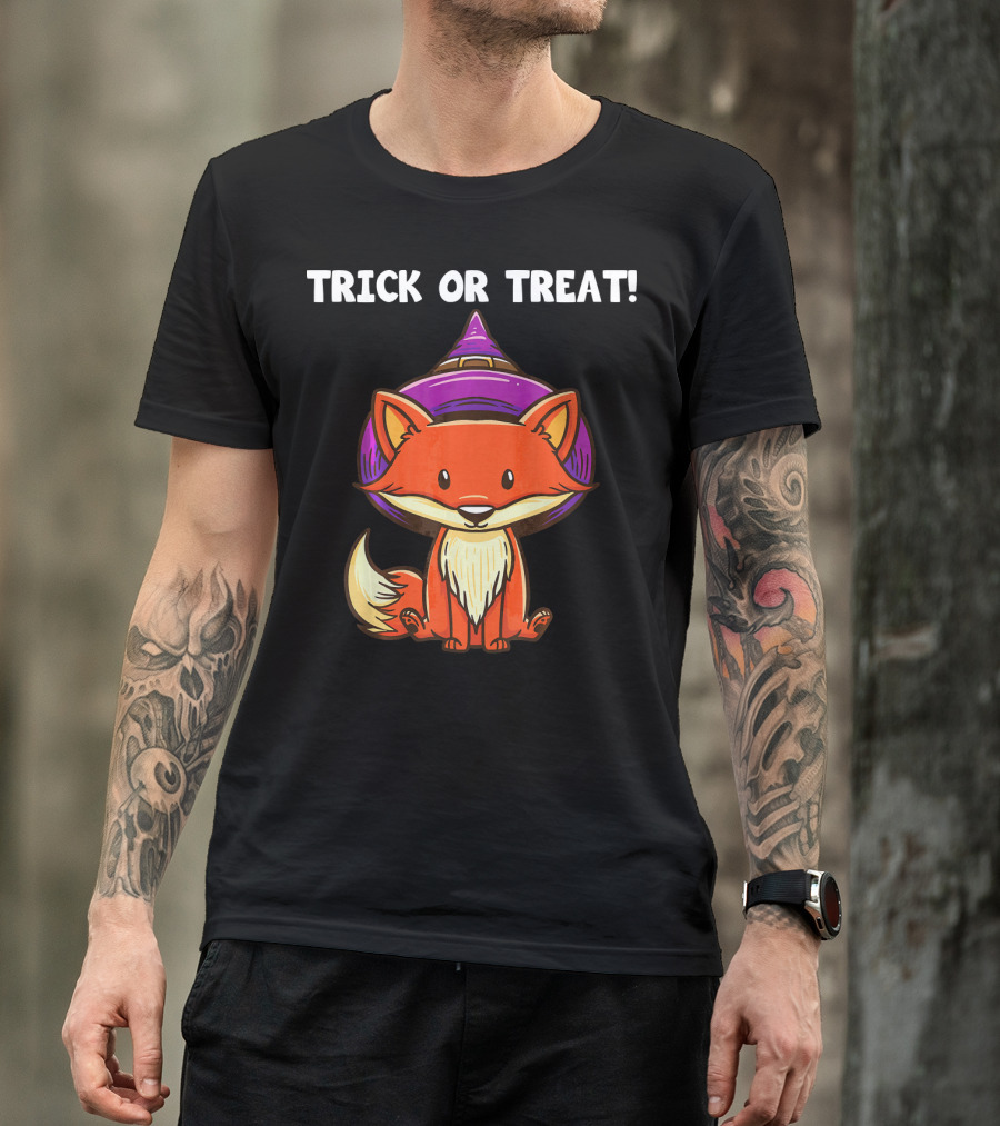 Trick Or Treat Witch Fox Halloween T-Shirt