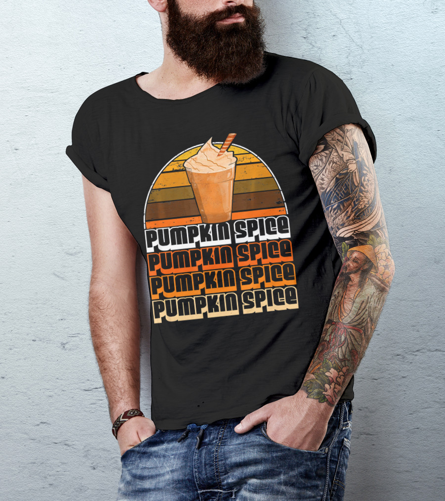 Vintage Pumpkin Spice Frappe Retro Pumpkin Spice Coffee T-Shirt