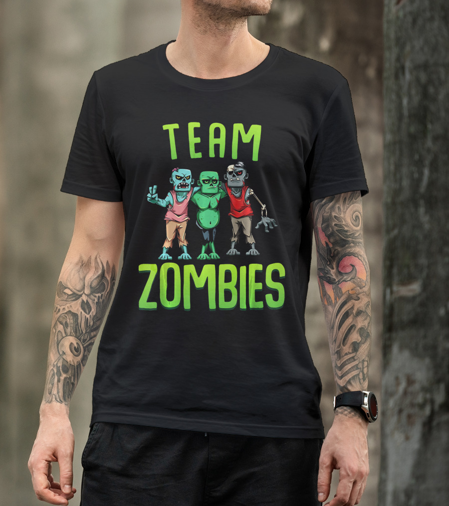 Team Zombies Matching Halloween Zombie Characters T-Shirt