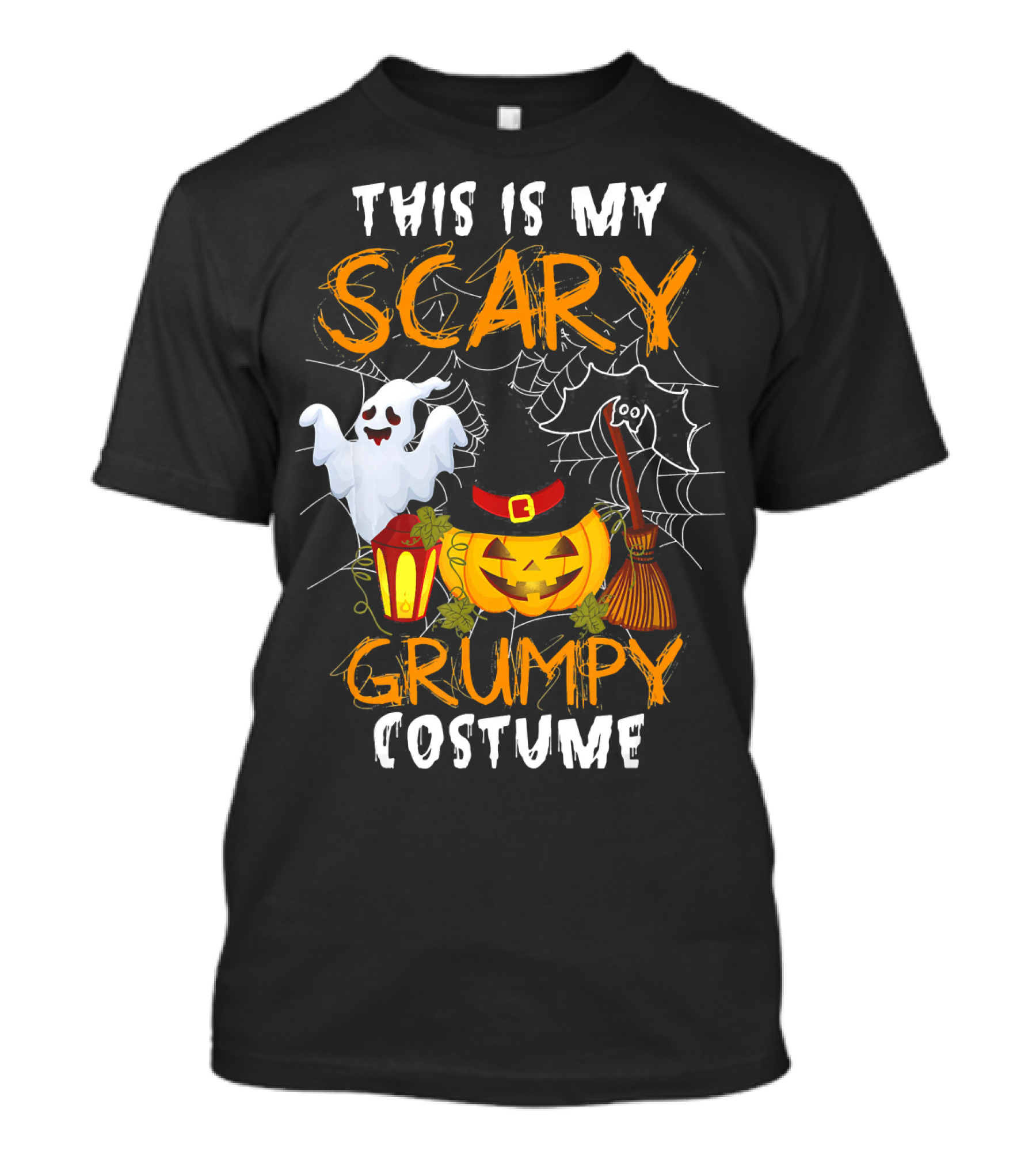 This Is My Scary Grumpy Costume Ghost Pumpkin Broom Lantern Halloween T-Shirt