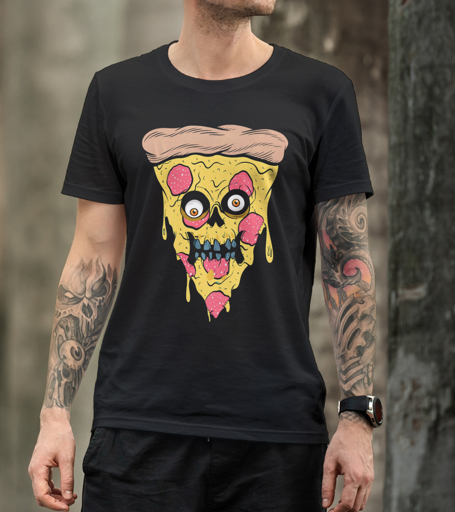 Pizza Zombie Halloween Costume Spooky Slice T-Shirt