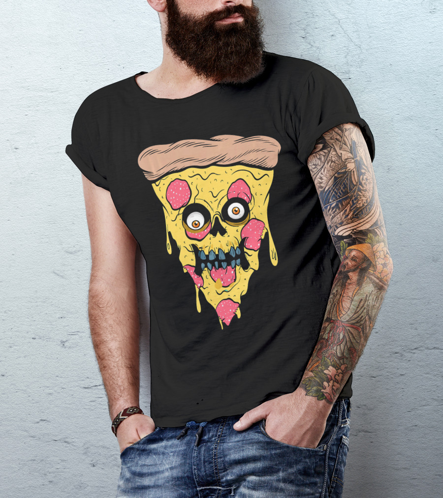 Pizza Zombie Halloween Costume Spooky Slice T-Shirt