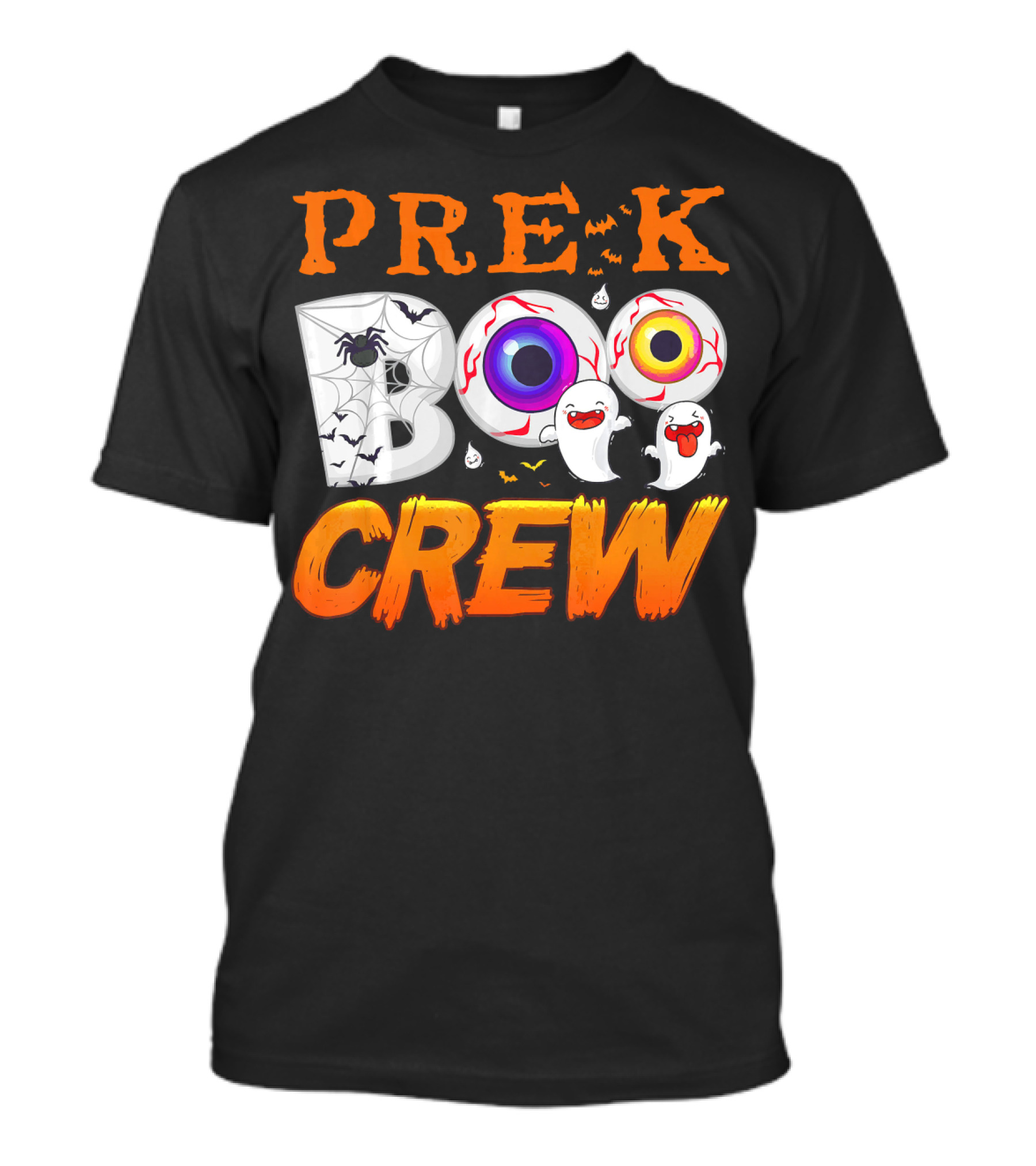 Pre K Boo Crew Spooky Eyeball Ghost Halloween T-Shirt