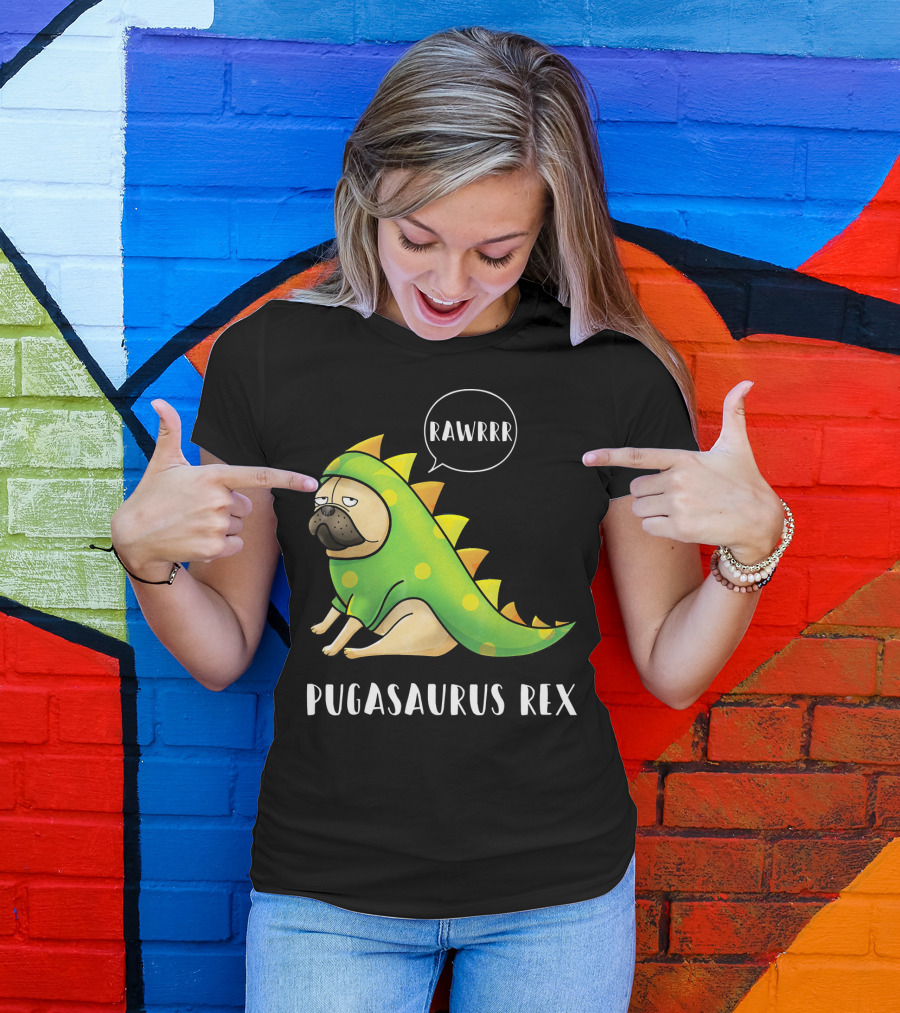 Halloween Pugasaurus Rex Rawrrr Pug T-Shirt