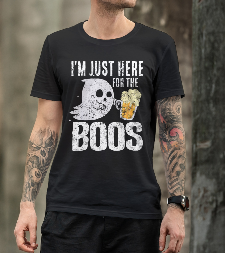 I'm Just Here For The Boos Halloween Ghost With Beer T-Shirt