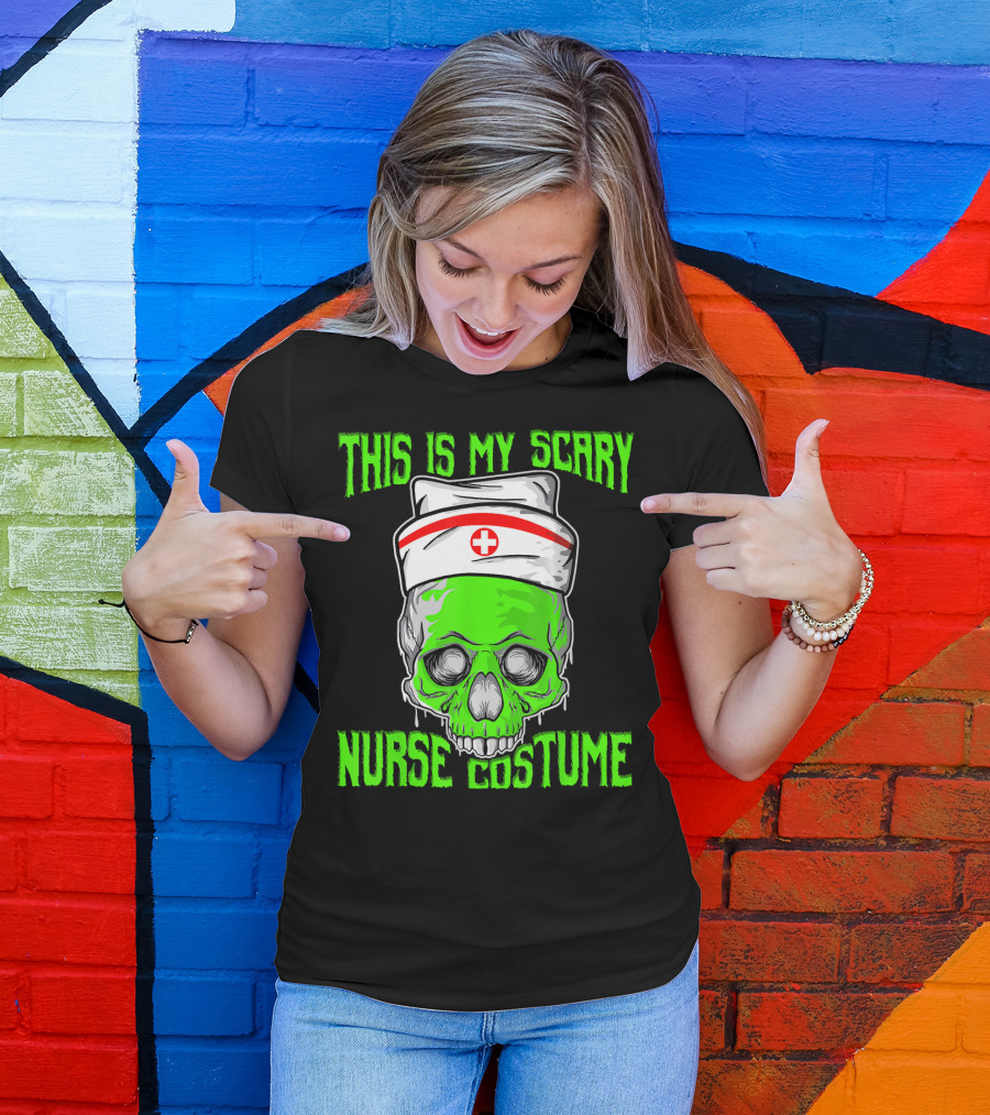 This Is My Scary Green Skeleton Nurse Costume T-Shirt