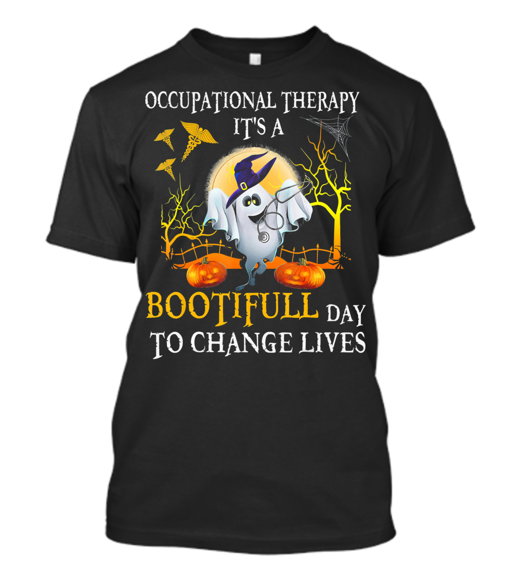 Occupational Therapy It's A Bootiful Day To Change Lives Halloween Ghost T-Shirt